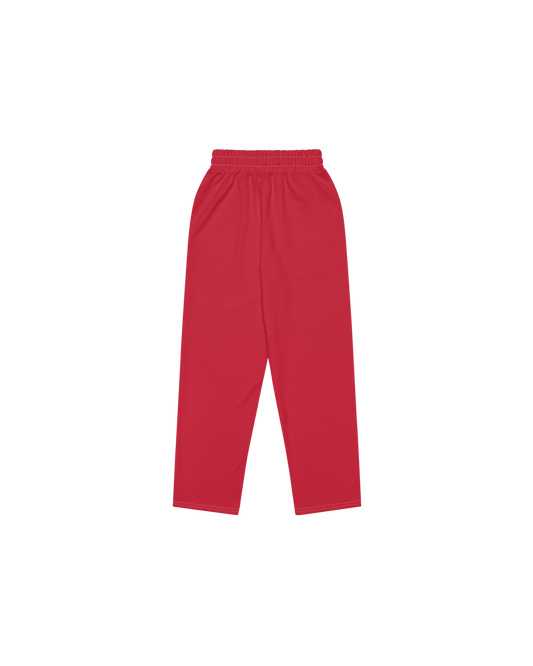 Aurora Basic Recycled Wide Sweatpants in red with brand detail