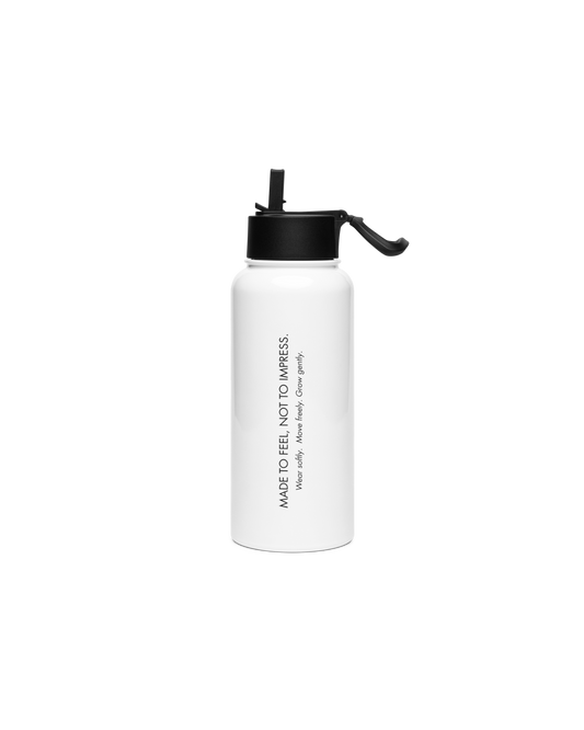 Aurora Soulwear To Go Stainless Steel Bottle with Made To Feel Not To Impress print