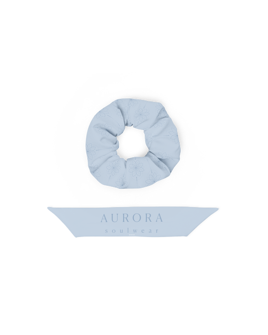Breathe Recycled Scrunchie in baby blue