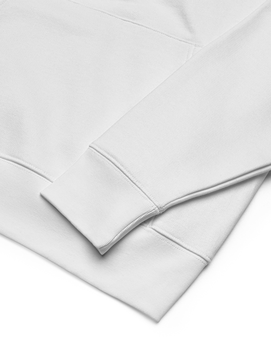 Come Back To You Organic Hoodie in white with Come Back To You chest print