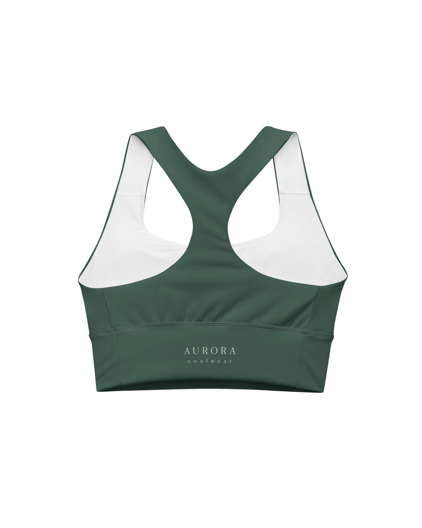 Deep Recycled Sport Top in forest green with brand back detail