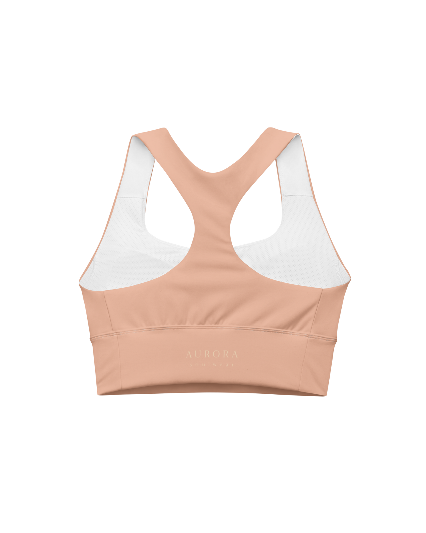 Duna Recycled Sport Top in warm peach tone with brand back detail