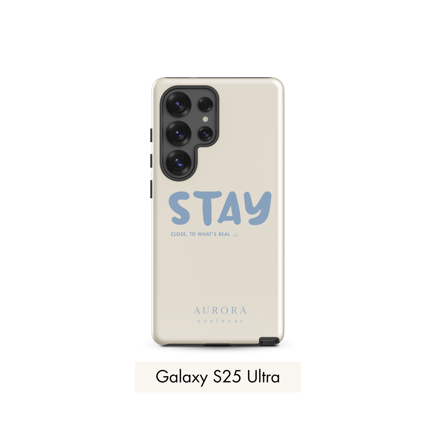 Stay Tough Case for Samsung in white with brand detail