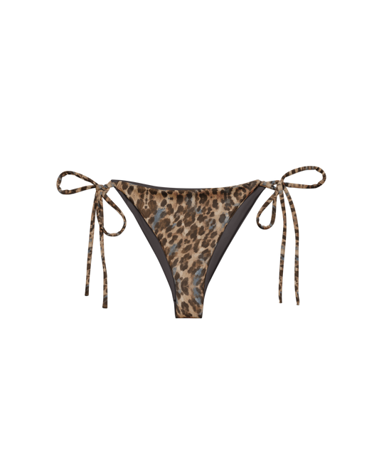 Leopard-print side-tie string bikini bottom, from Aurora Soulwear's Heatwave collection.