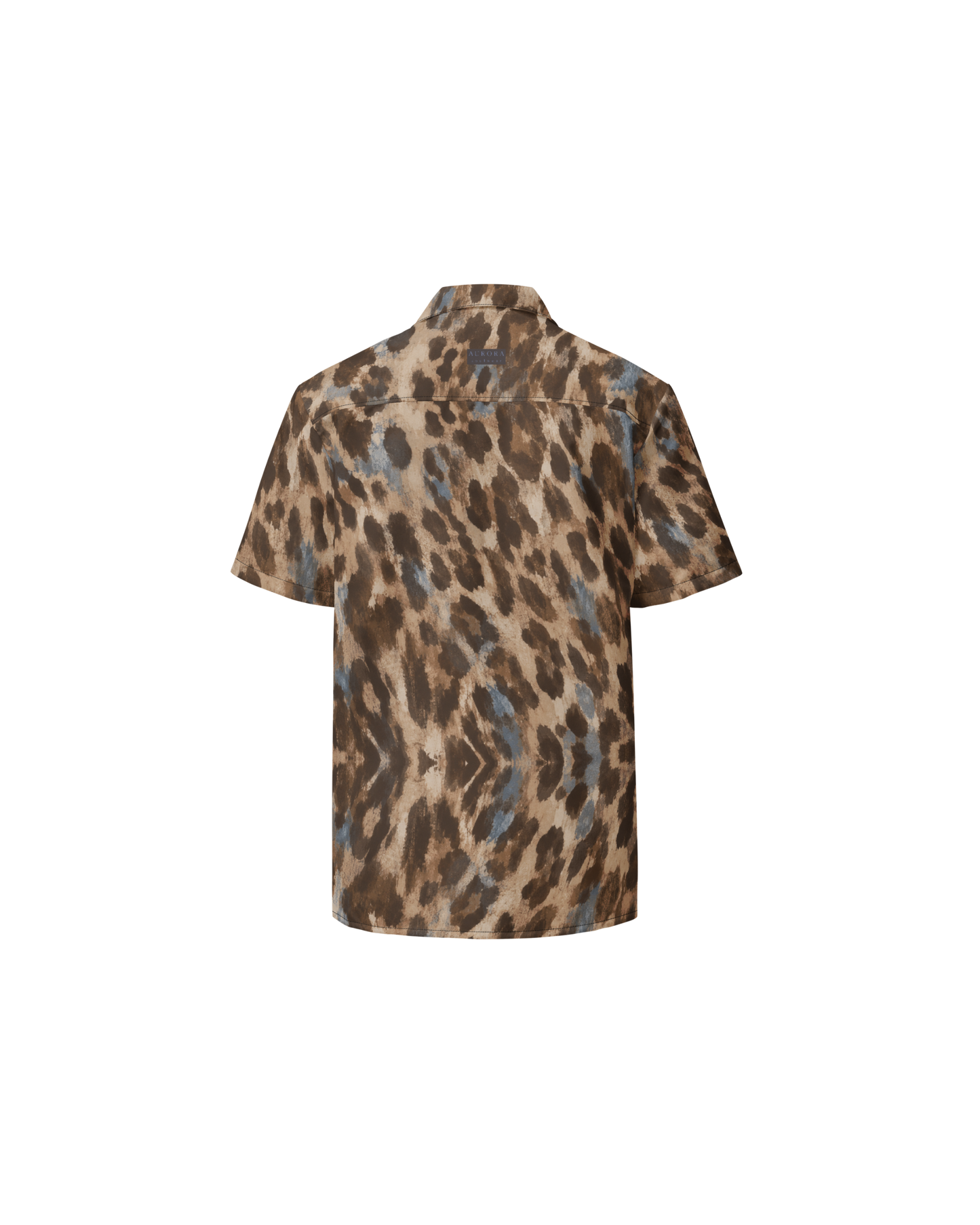 Leopard-print oversized shirt, lightweight, from Aurora Soulwear's Heatwave collection.