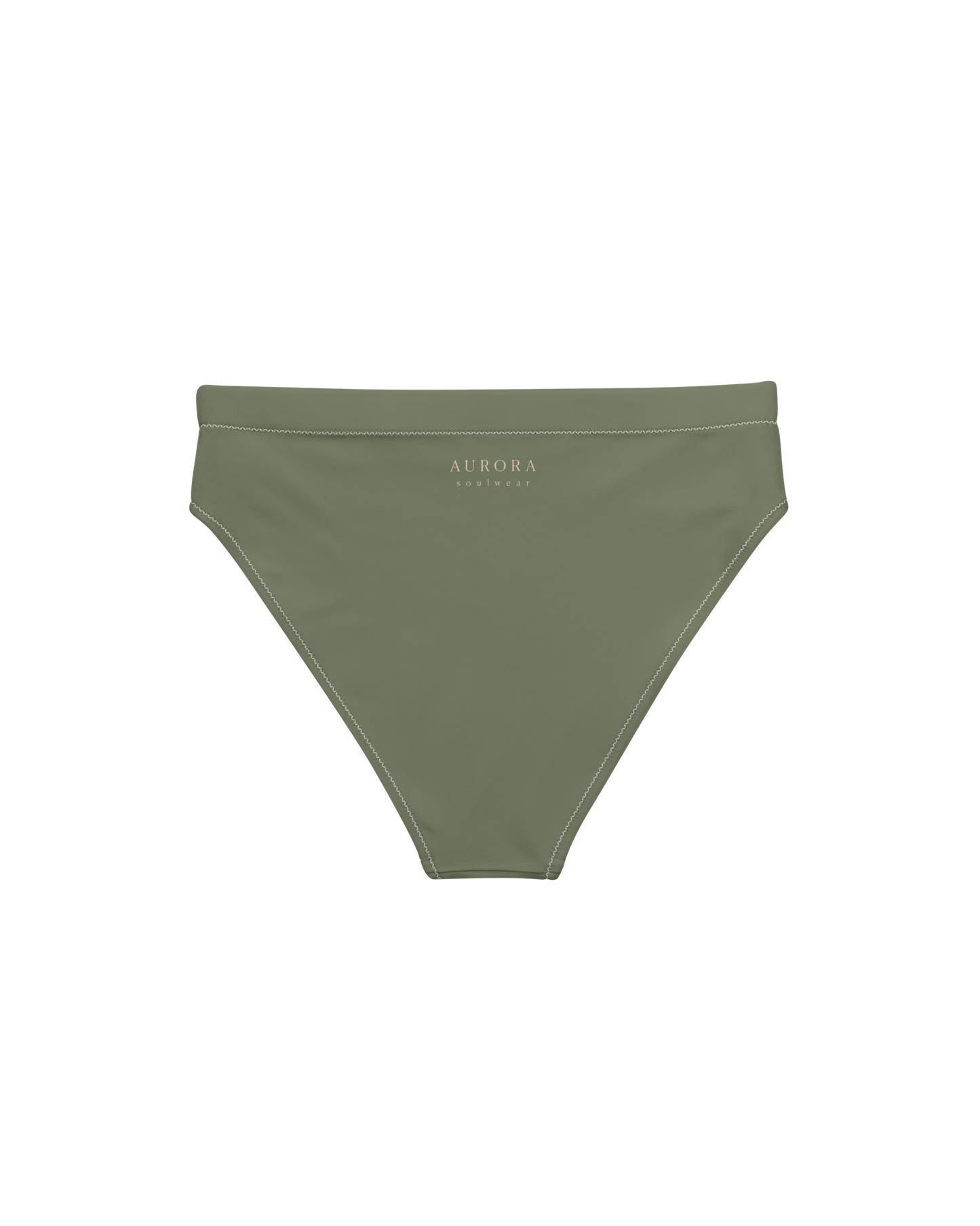 Sálvia Aura High-Waisted Bikini Bottom in deep sage green