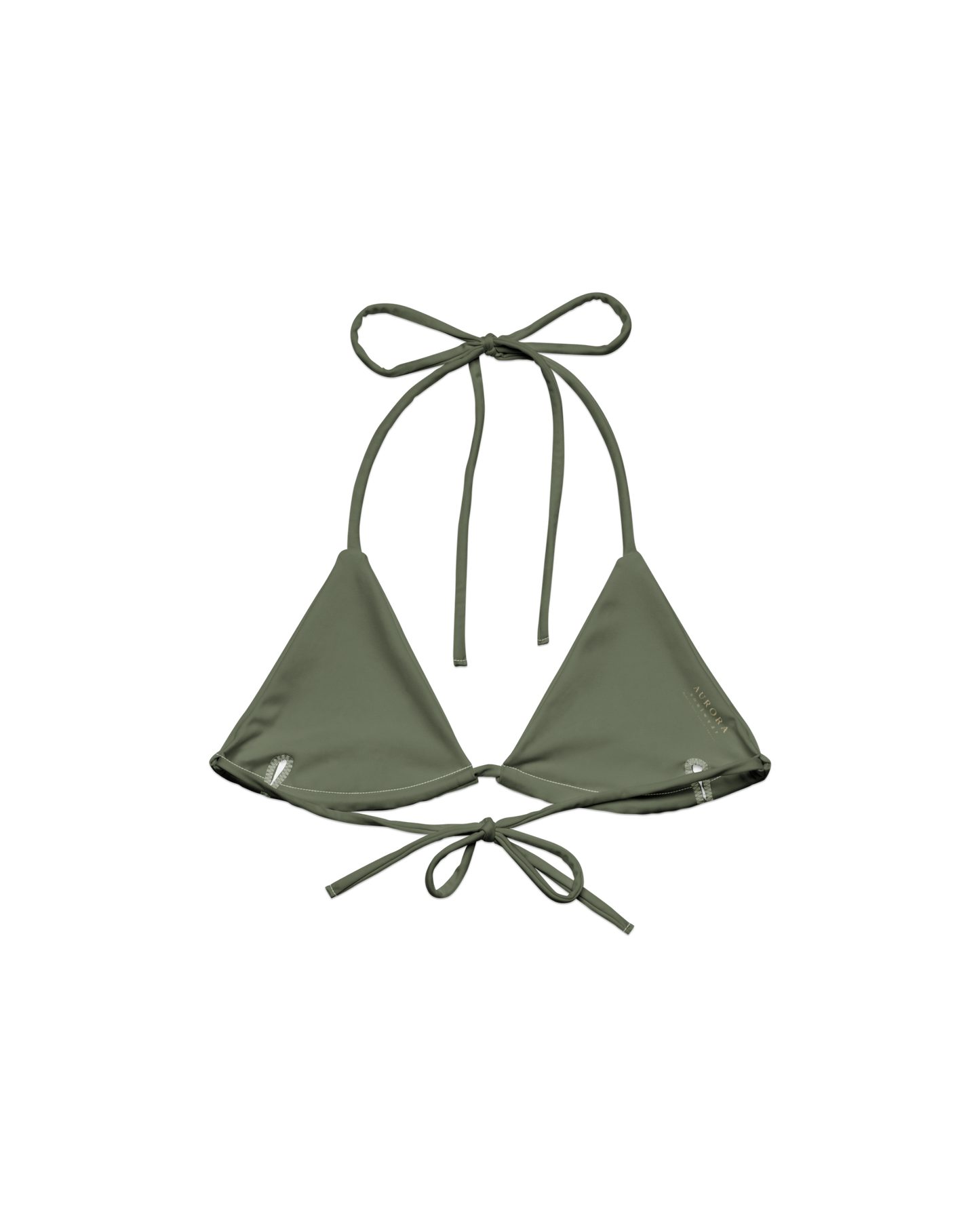 Sálvia Lua Padded String Bikini Top in deep sage green