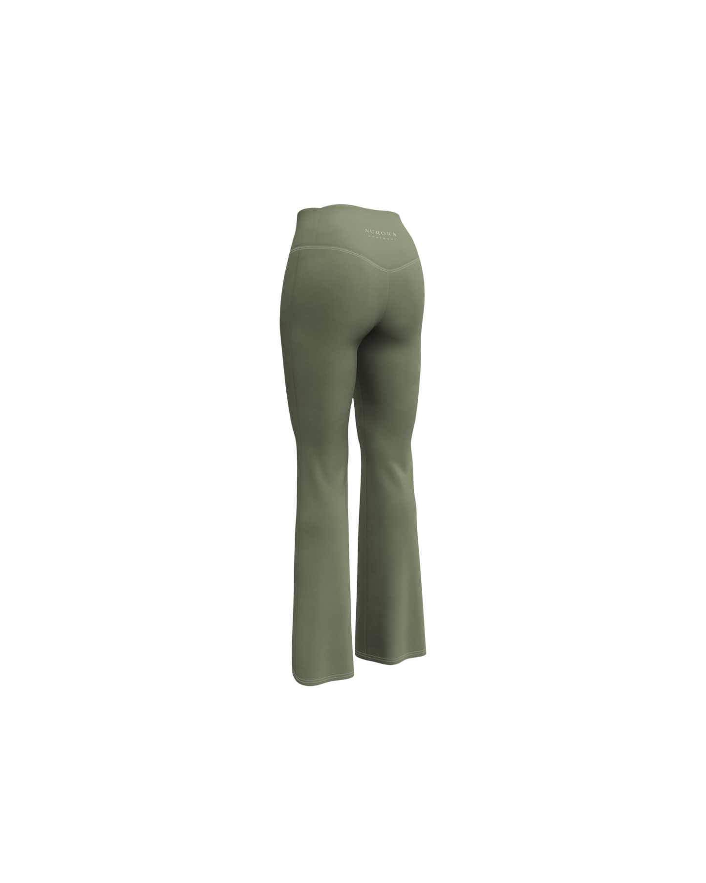 Sálvia Recycled Flare Leggings in deep sage green