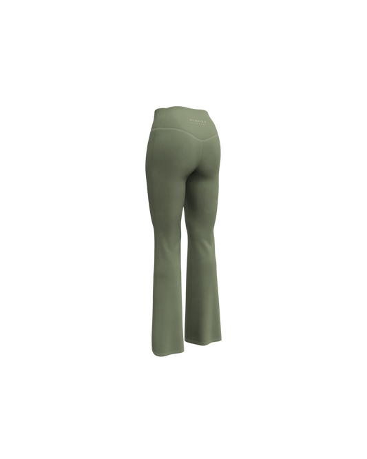 Sálvia Recycled Flare Leggings in deep sage green