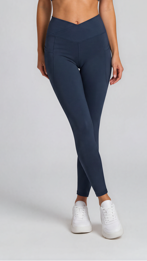 Abyss Recycled Leggings in navy