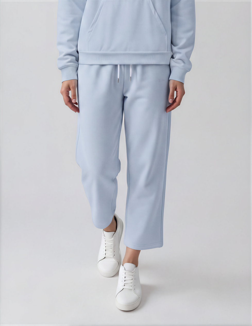 Aurora Basic Recycled Wide Sweatpants in baby blue