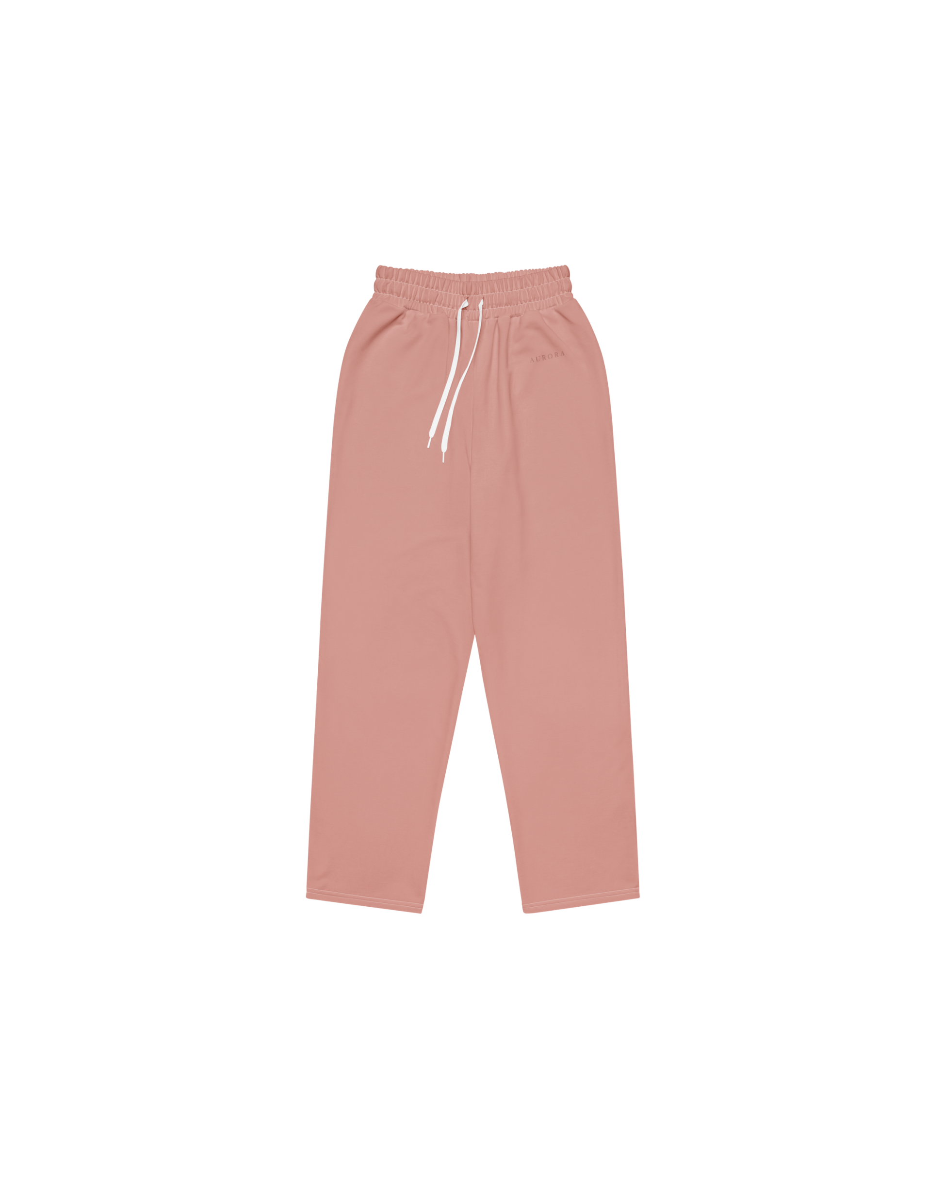 Aurora Basic Recycled Wide Sweatpants in clay pink with brand detail