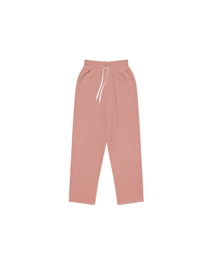 Aurora Basic Recycled Wide Sweatpants in clay pink with brand detail
