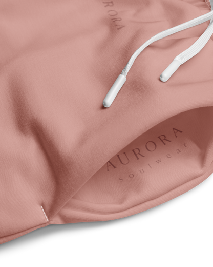 Aurora Basic Recycled Wide Sweatpants in clay pink with brand detail