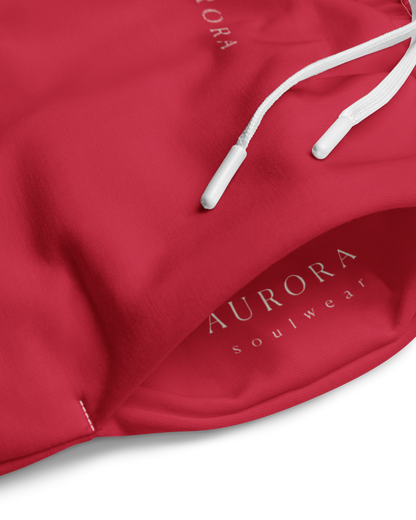 Aurora Basic Recycled Wide Sweatpants in red with brand detail