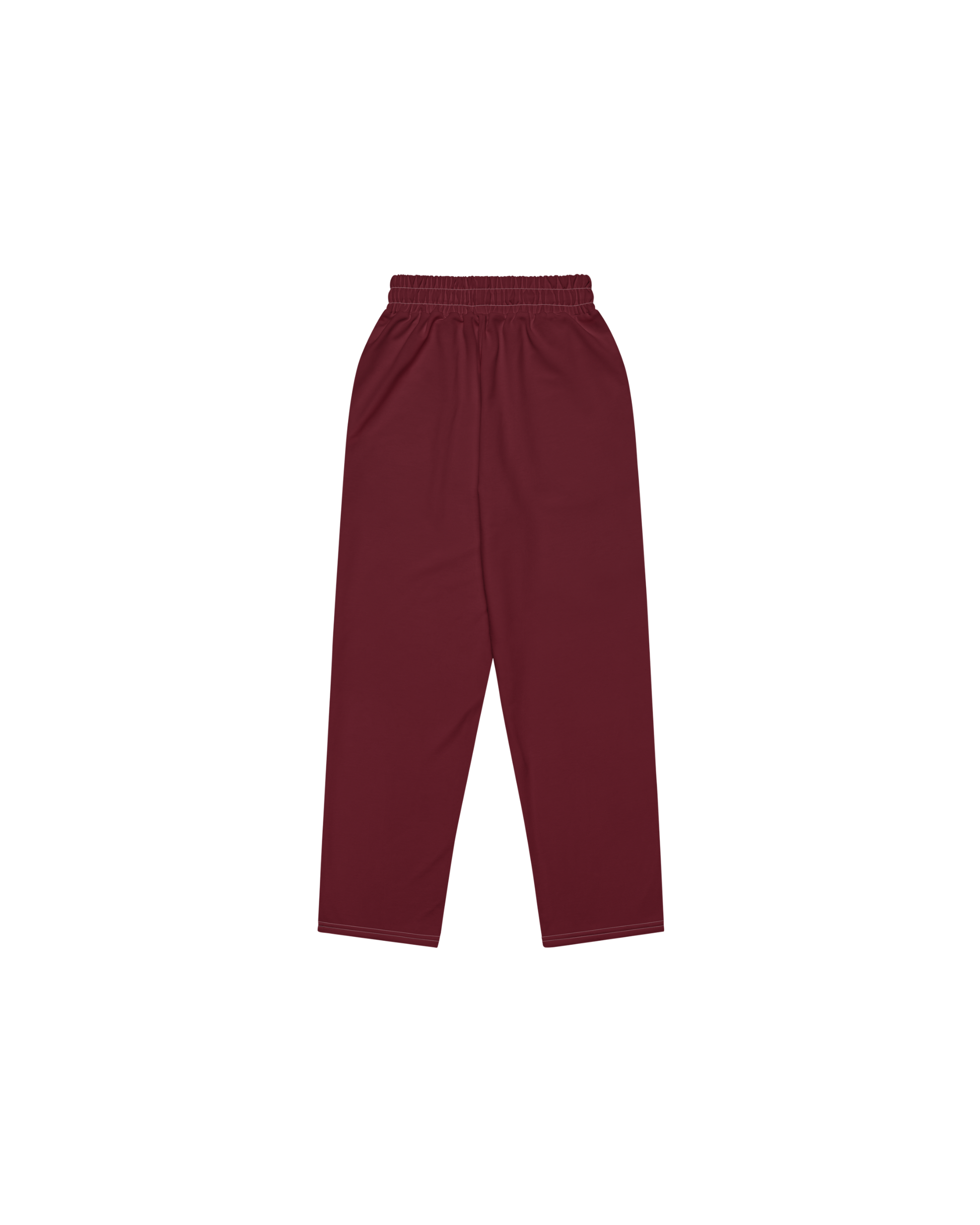 Aurora Basic Recycled Wide Sweatpants in burgundy with brand detail