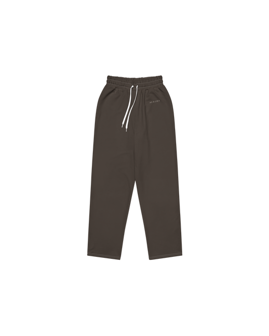 Aurora Basic Recycled Wide Sweatpants in charcoal with brand detail