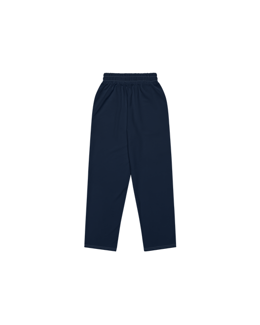 Aurora Basic Recycled Wide Sweatpants in navy with brand detail