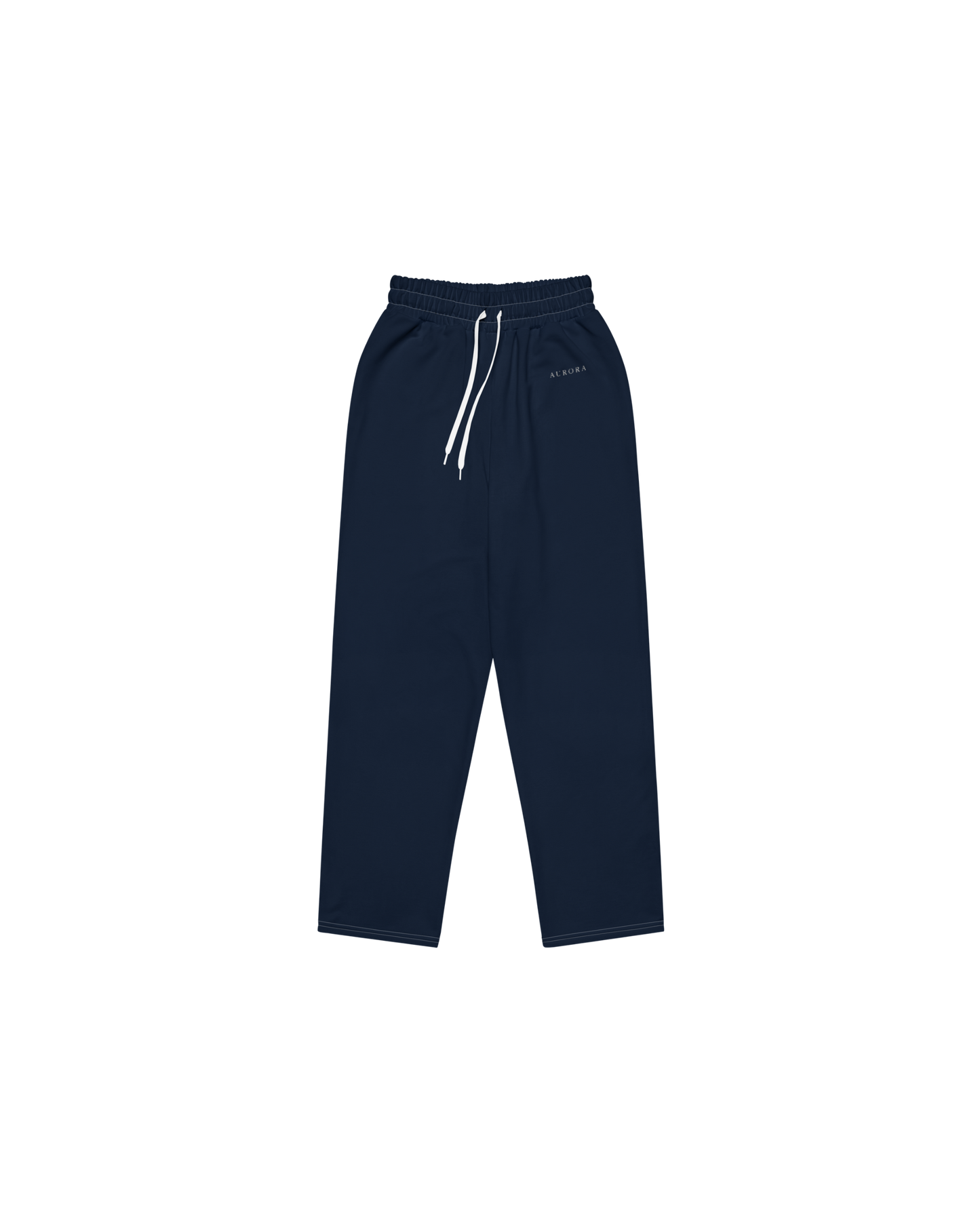 Aurora Basic Recycled Wide Sweatpants in navy with brand detail