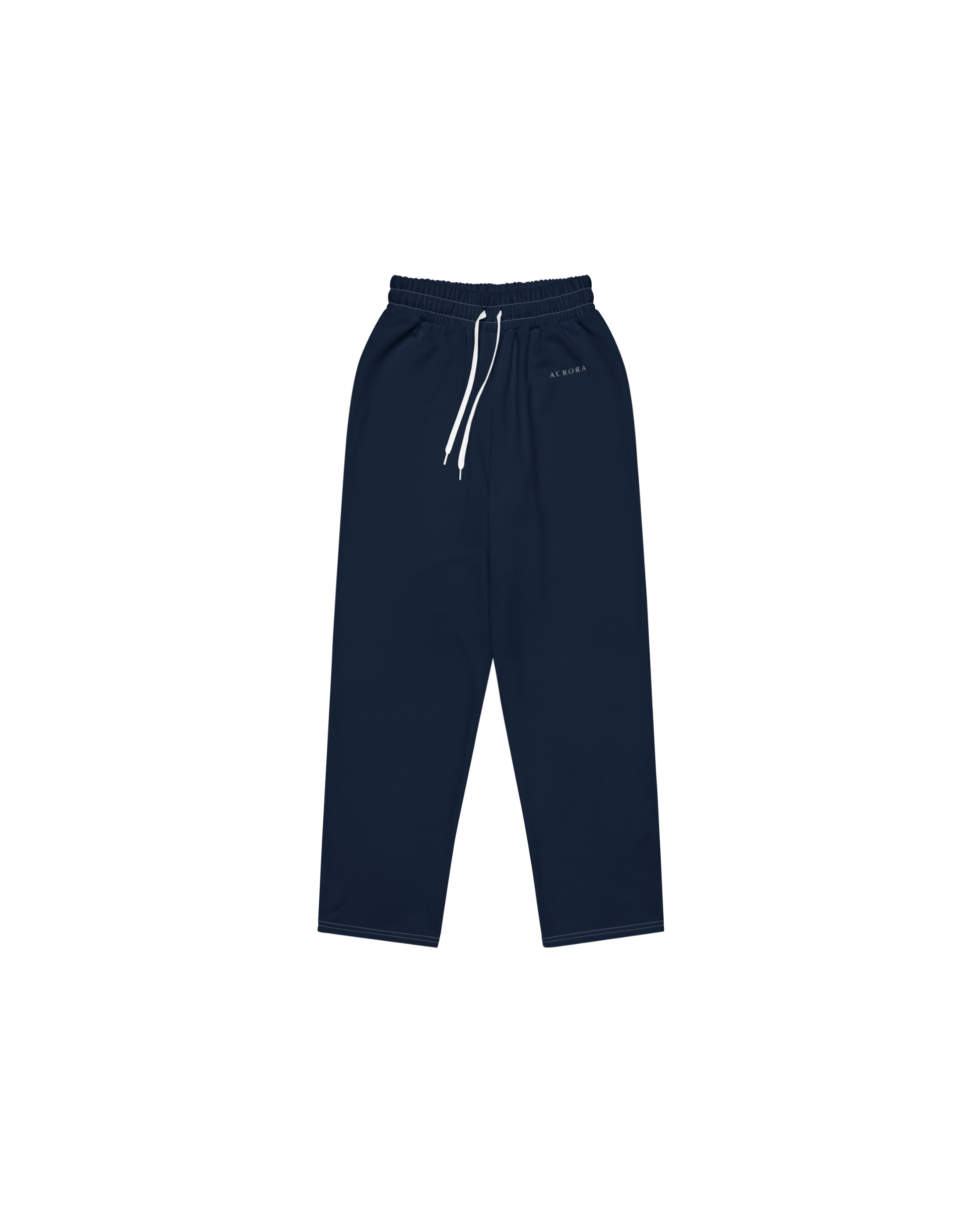Aurora Basic Recycled Wide Sweatpants in navy with brand detail