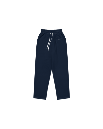 Aurora Basic Recycled Wide Sweatpants in navy with brand detail