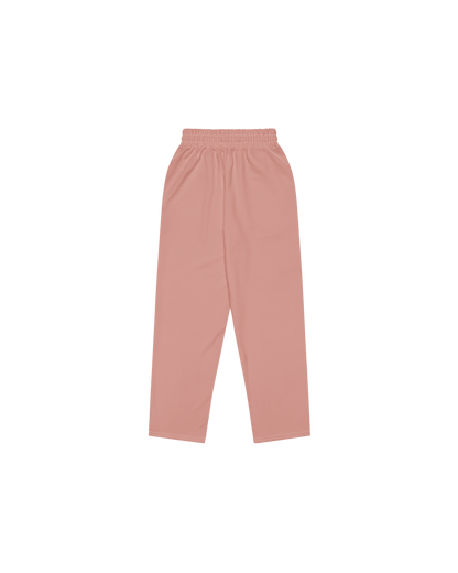 Aurora Basic Recycled Wide Sweatpants in clay pink with brand detail