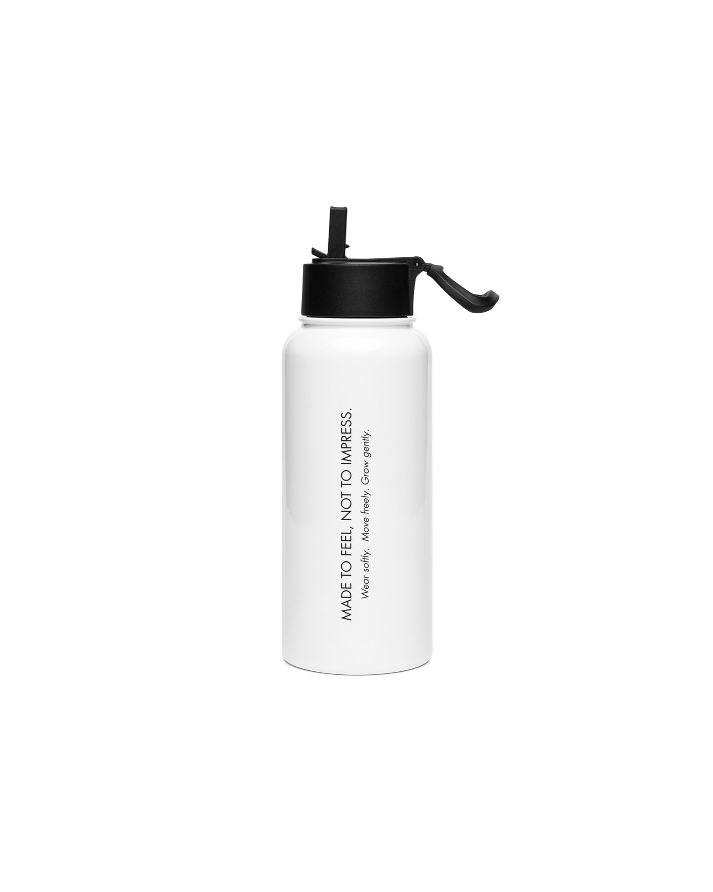 Aurora Soulwear To Go Stainless Steel Bottle with Made To Feel Not To Impress print