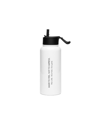 Aurora Soulwear To Go Stainless Steel Bottle with Made To Feel Not To Impress print