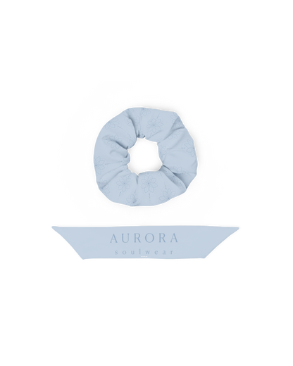 Breathe Recycled Scrunchie in baby blue