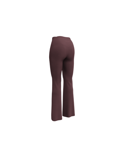 Cabernet Recycled Flare Leggings in warm red wine