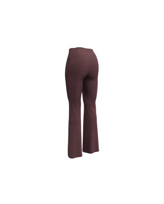 Cabernet Recycled Flare Leggings in warm red wine