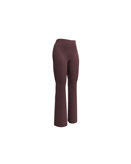 Cabernet Recycled Flare Leggings in warm red wine