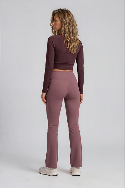 Cabernet Recycled Long Sleeve Top in warm red wine