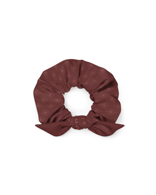 Cabernet Recycled Scrunchie in warm red wine