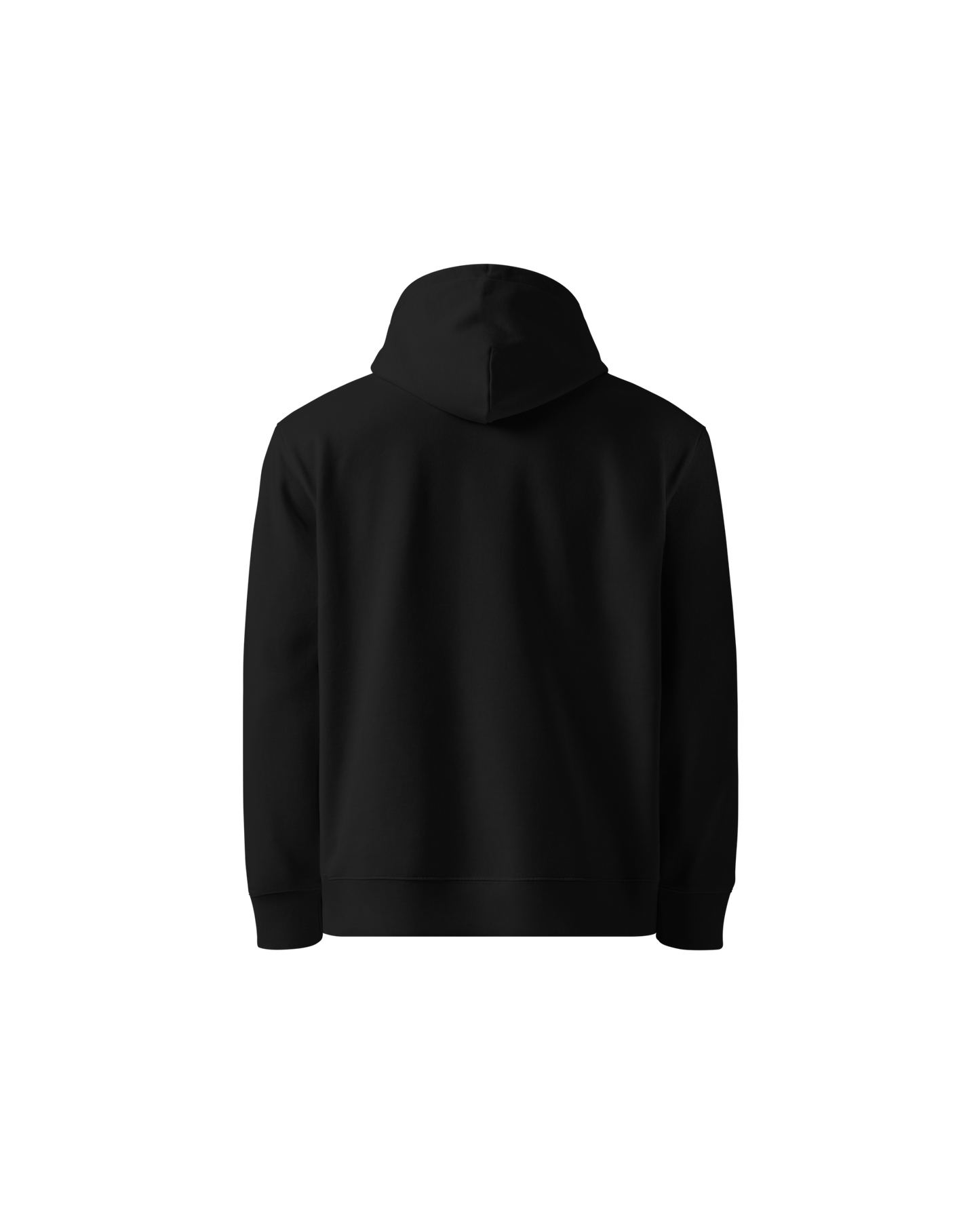 Calm Organic Hoodie in black with Aurora chest detail