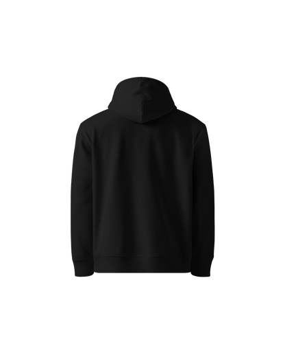 Calm Organic Hoodie in black with Aurora chest detail