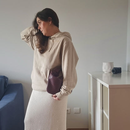 Calm Organic Hoodie in desert tone with Aurora chest detail