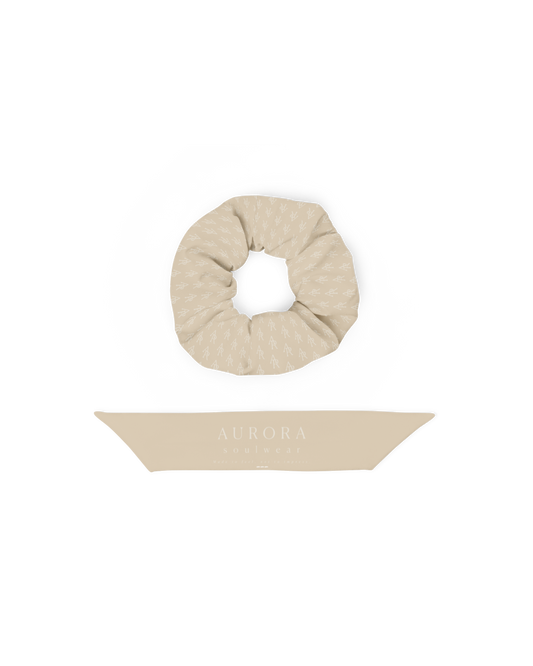 Calm Recycled Scrunchie in desert tone