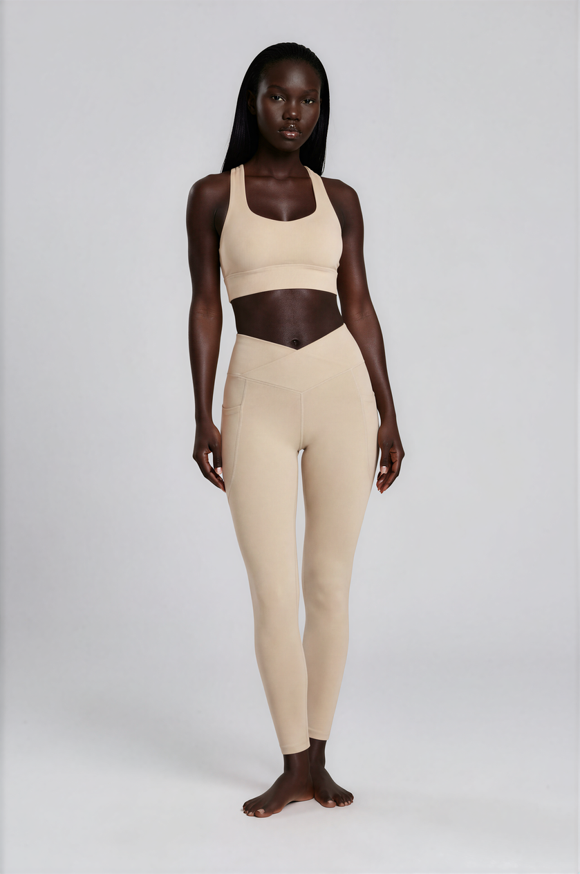 Calm Recycled Leggings in desert tone