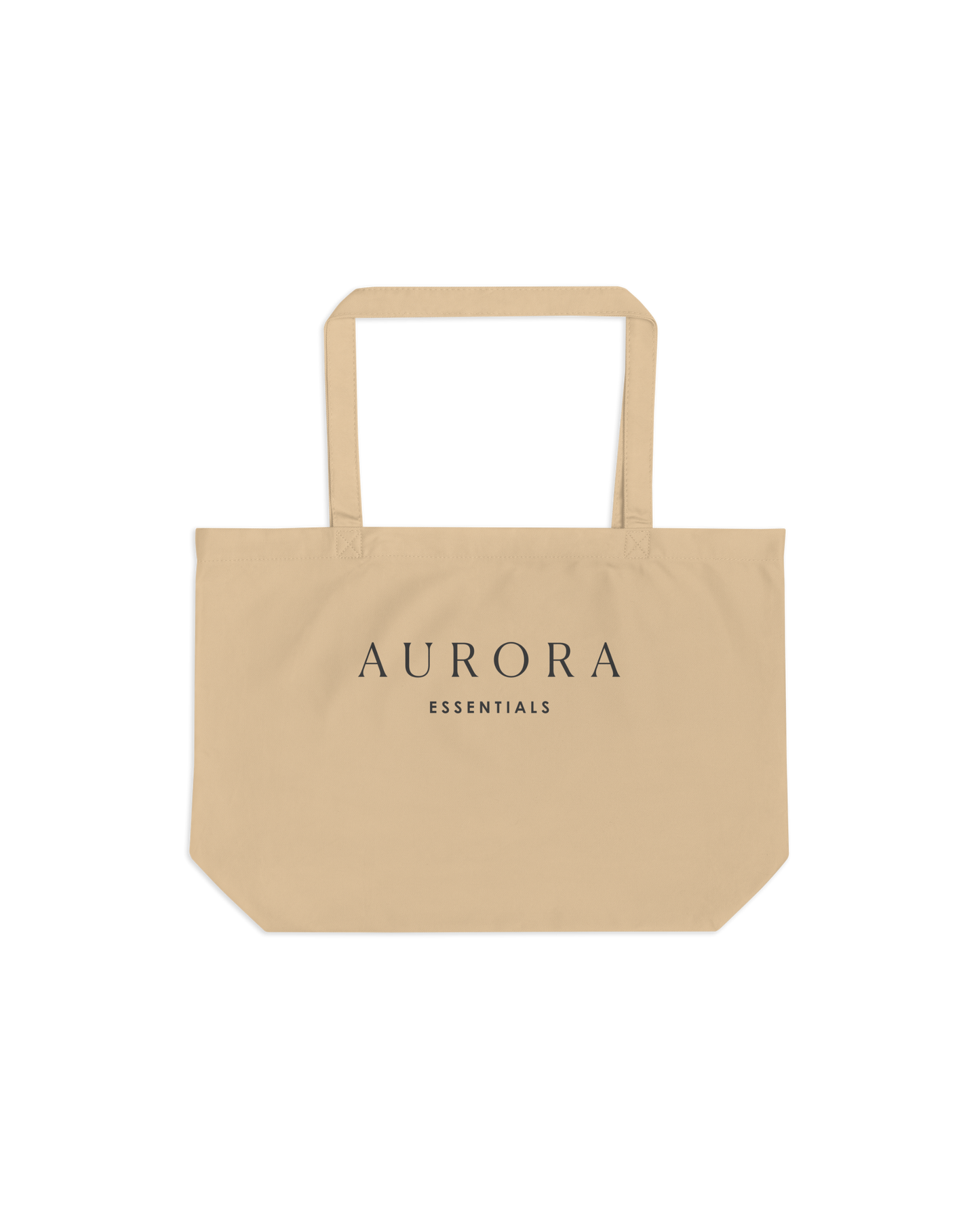 Carry Organic Cotton Shopper in oyster dark charcoal with Aurora Essentials front print