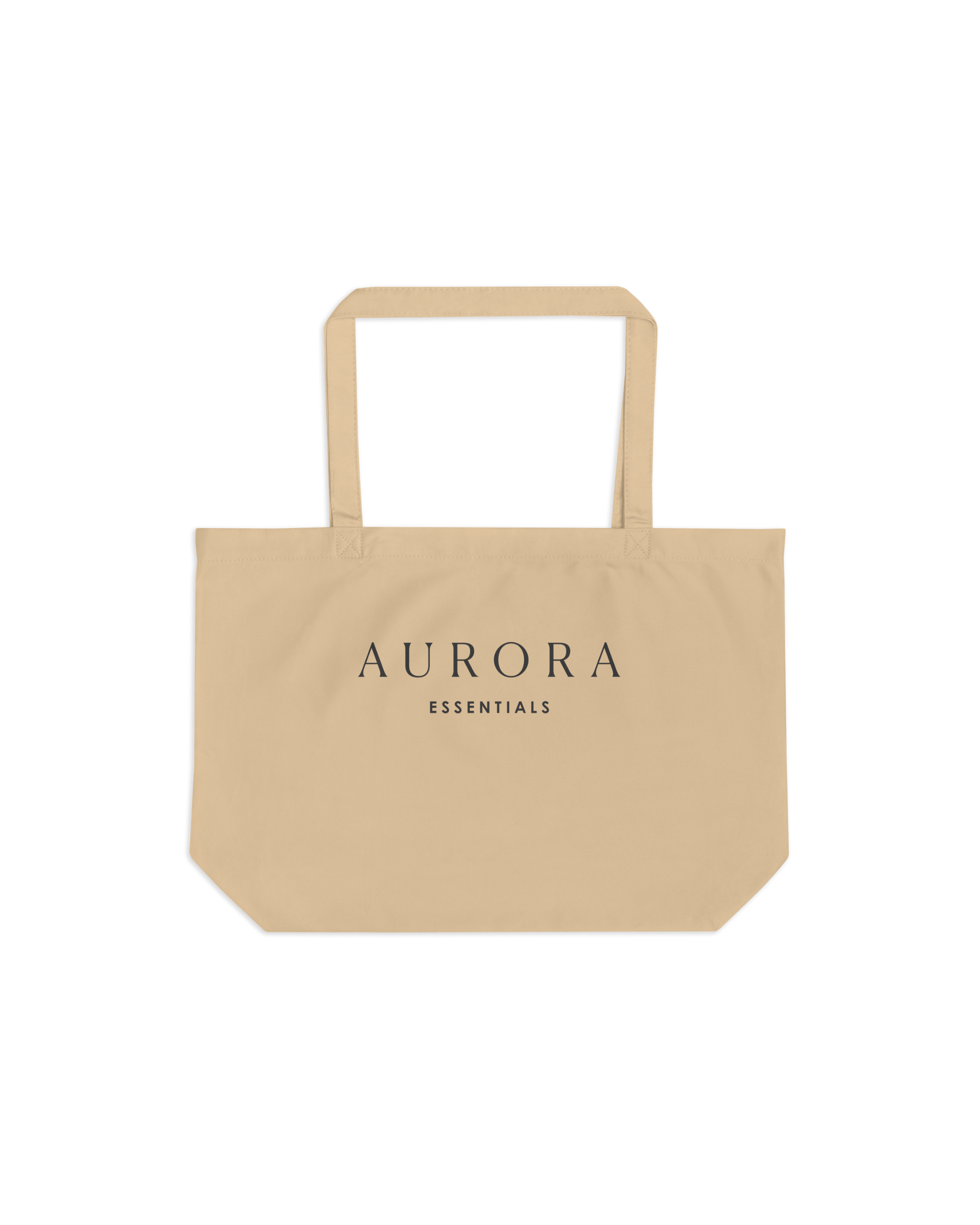 Carry Organic Cotton Shopper in oyster dark charcoal with Aurora Essentials front print
