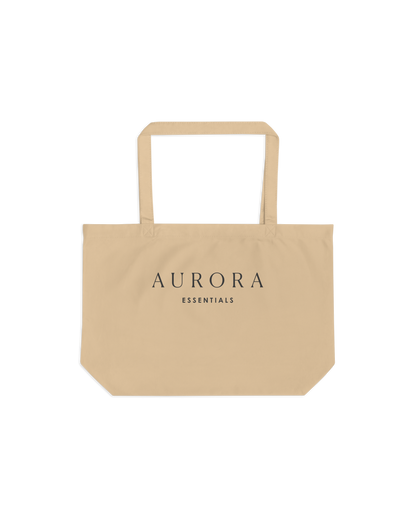 Carry Organic Cotton Shopper in oyster dark charcoal with Aurora Essentials front print