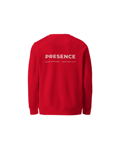 Come Back To You Blend Sweater in red with Come Back To You chest print