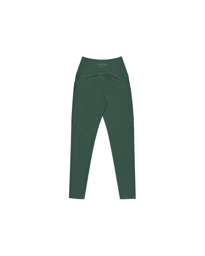 Deep Recycled Leggings in forest green