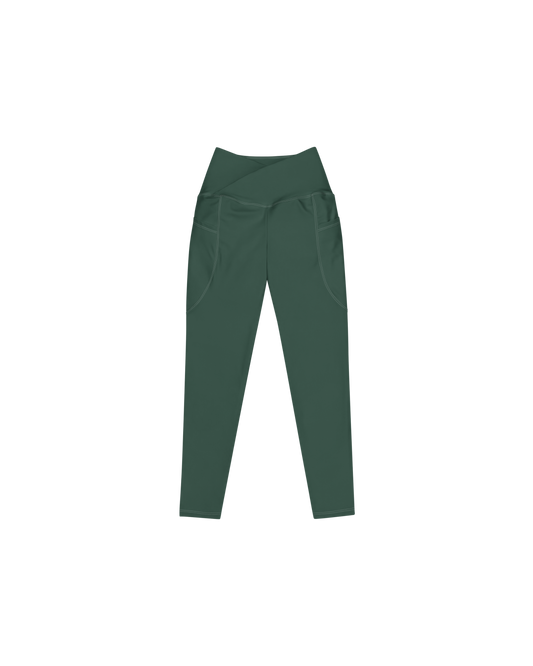 Deep Recycled Leggings in forest green