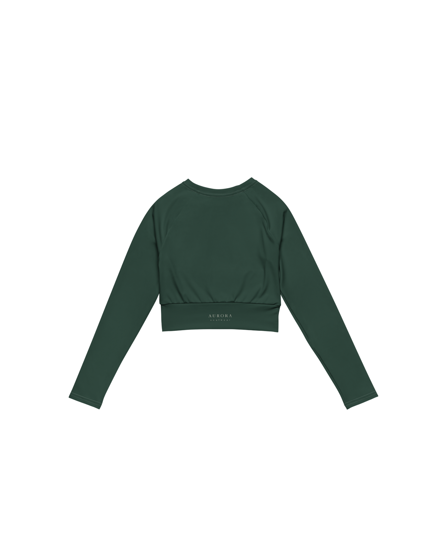 Deep Recycled Long Sleeve Top in forest green with brand back detail