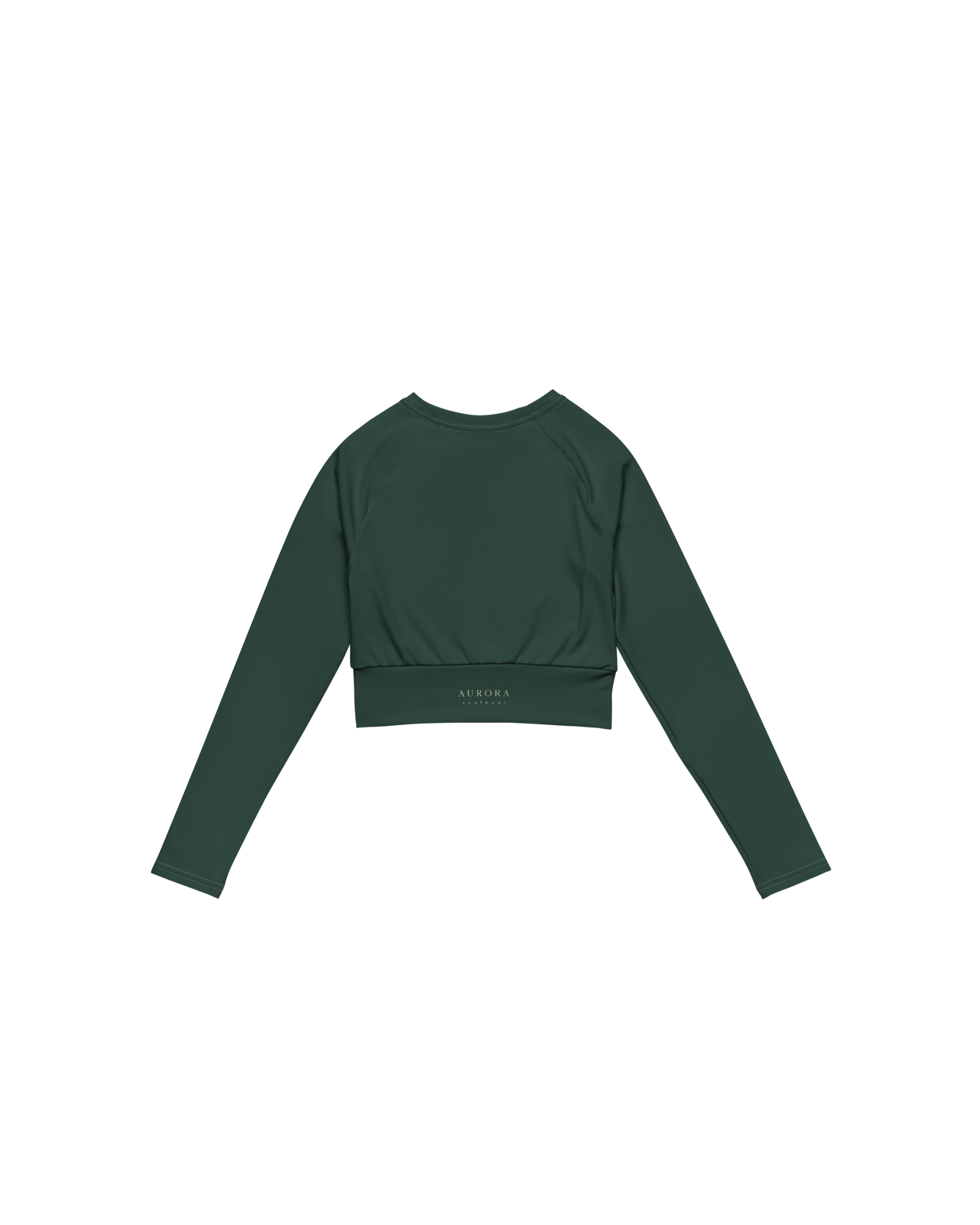 Deep Recycled Long Sleeve Top in forest green with brand back detail