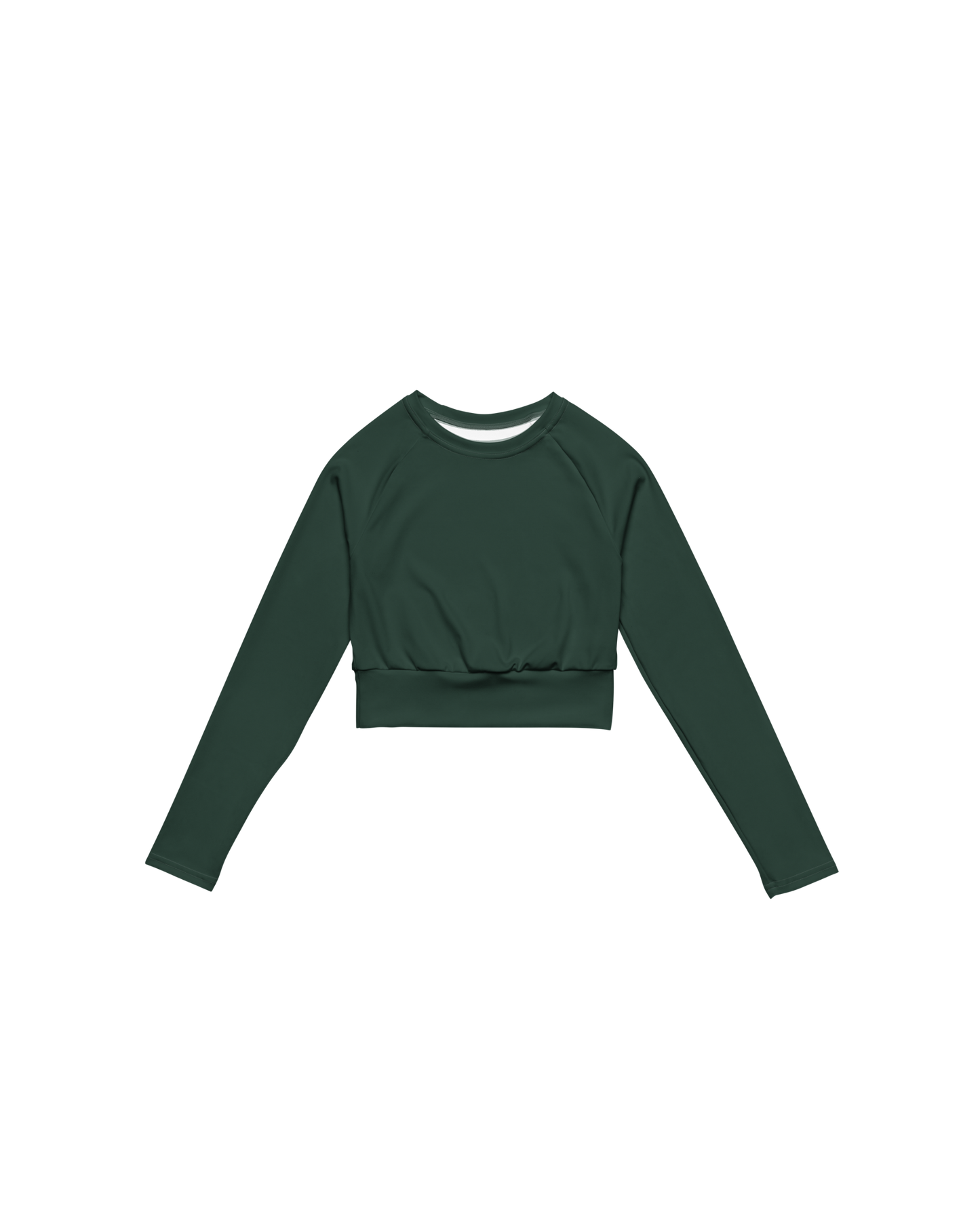 Deep Recycled Long Sleeve Top in forest green with brand back detail