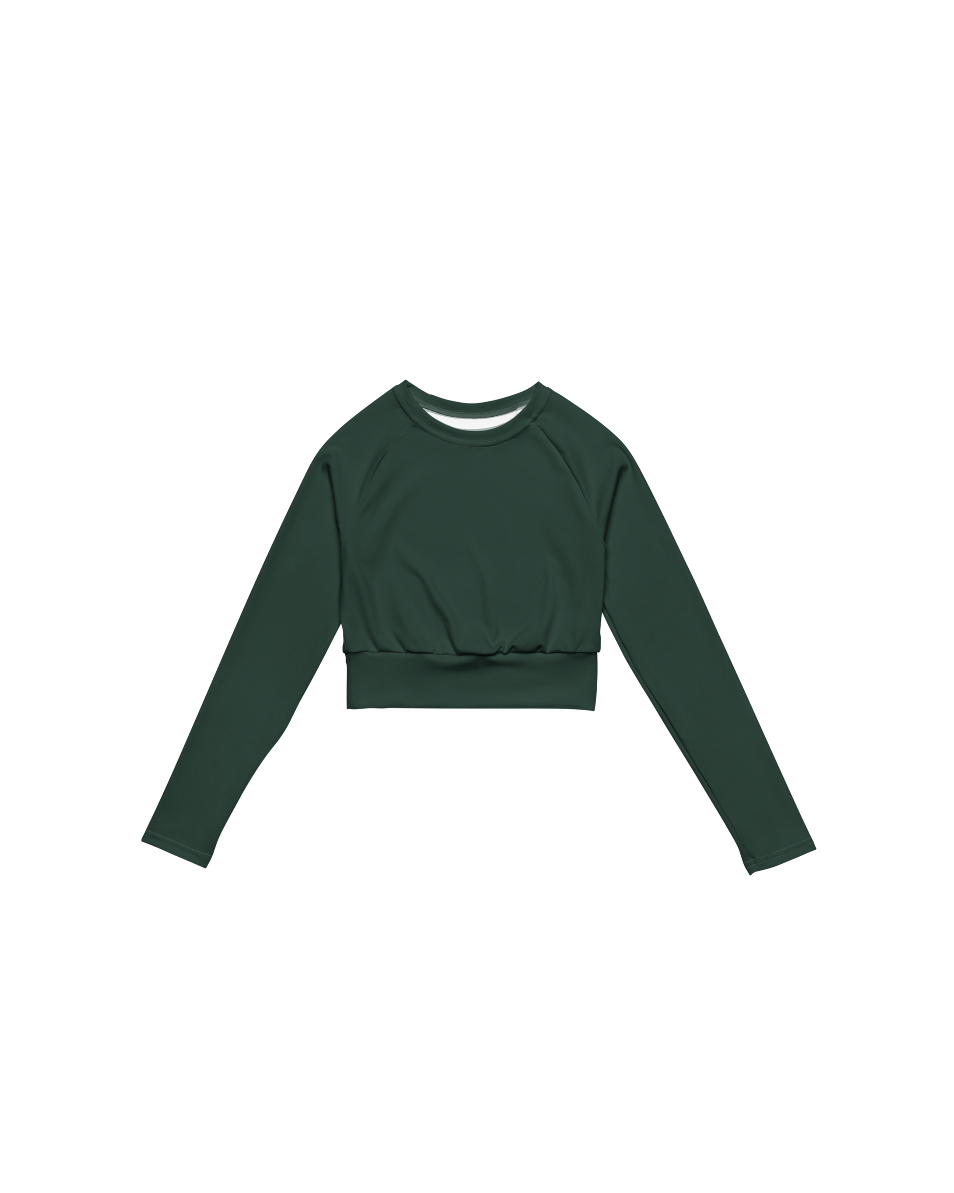 Deep Recycled Long Sleeve Top in forest green with brand back detail