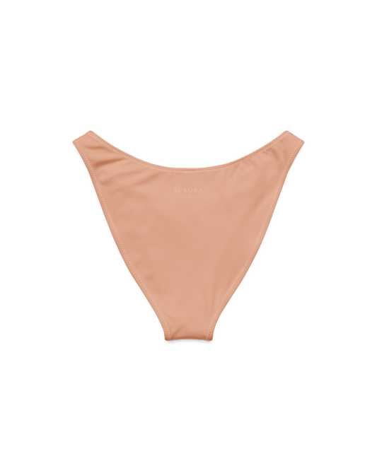 Duna Cove V-Cut High-Leg Bikini Bottom in warm sand tone